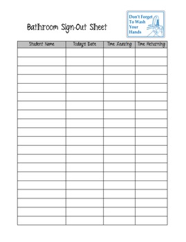 Featured image of post Bathroom Sign Out Sheet Editable