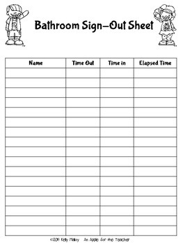 Featured image of post Bathroom Sign Out Sheet For Classroom