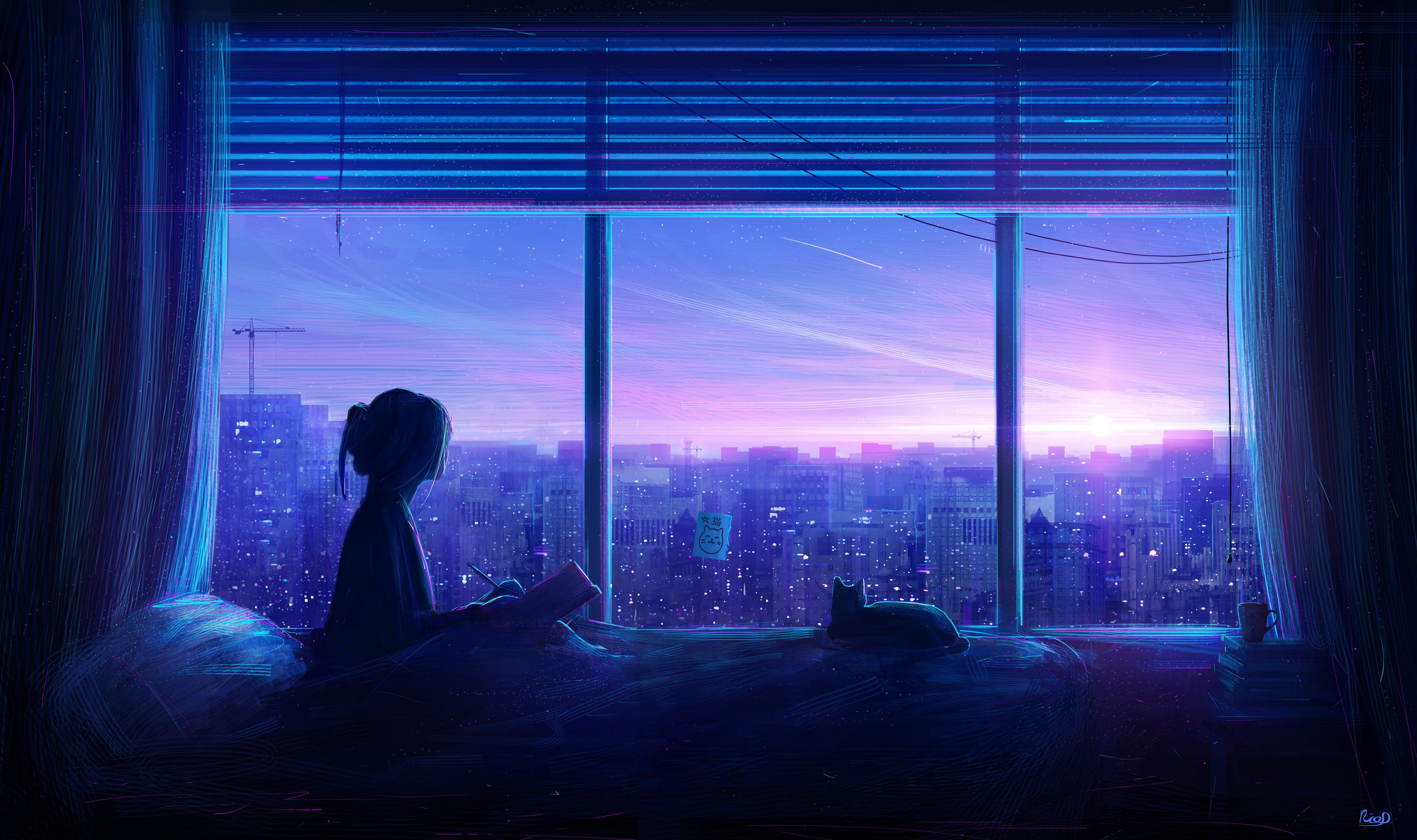 Featured image of post Blue Anime Aesthetic Computer Wallpaper