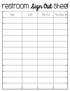 Featured image of post Free Printable Bathroom Sign Out Sheet For Classroom