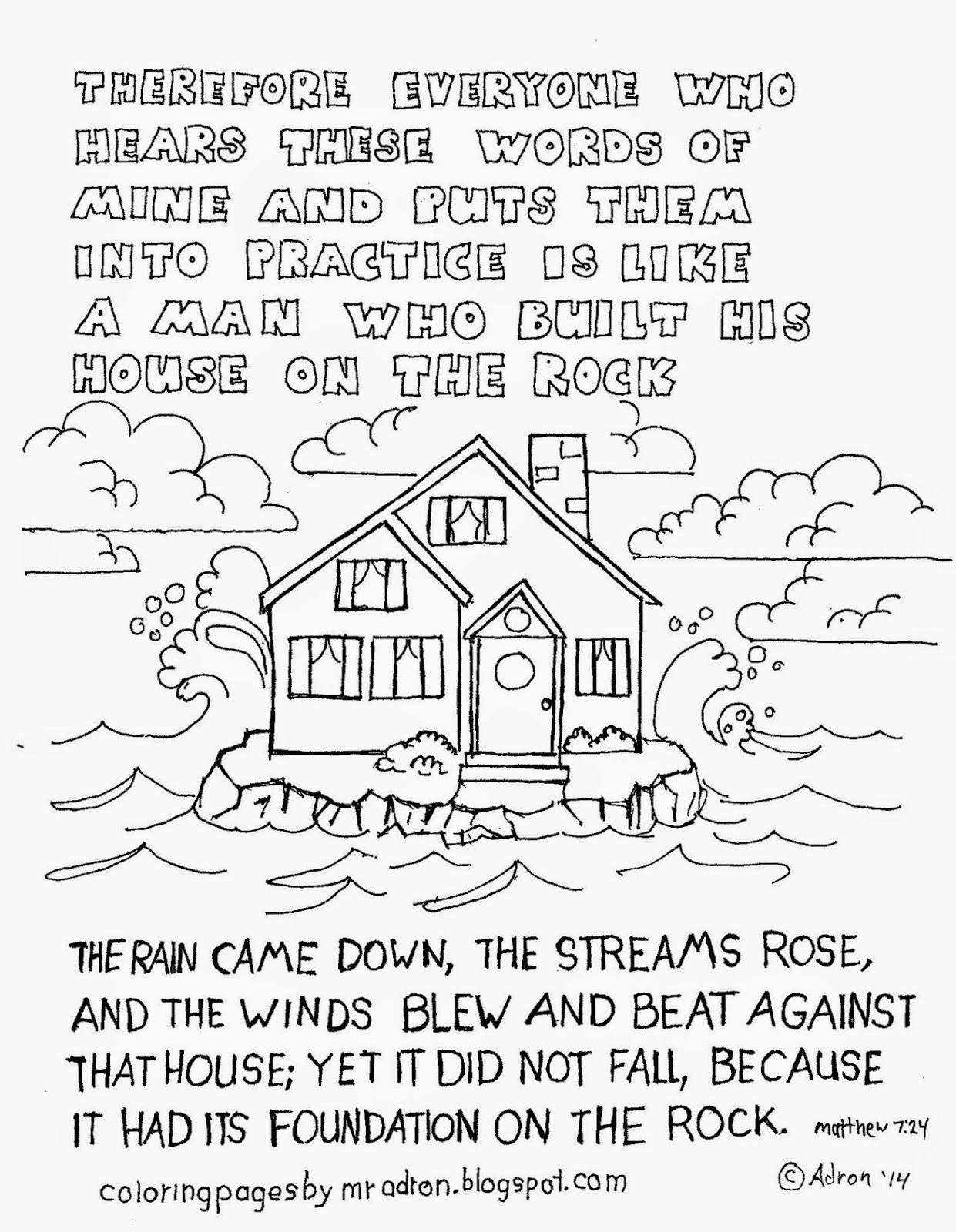 images Wise Man Built His House On The Rock Coloring Page wise or foolish coloring page