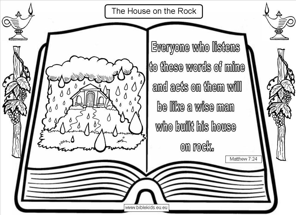 images Wise Man Built His House On The Rock Coloring Page the wise man built printable matthew